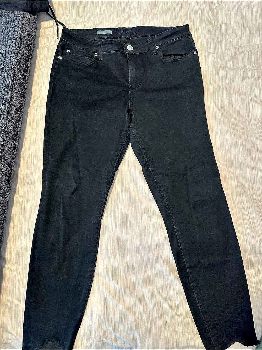 KUT from the Kloth Donna High Rise Ankle Skinny Jeans Black Waist 12